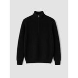 Lc Waikiki Yeni Sezon Siyah Yarım Fermuarlı Yüksek Yaka Erkek Triko Kazak - 2XL