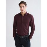 Lc Waikiki Yeni Sezon Slim Fit Armürlü Erkek Gömlek - Bordo
