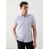 Lc Waikiki Yeni Sezon Slim Fit Çizgili Erkek Gömlek - 3XL - Lacivert