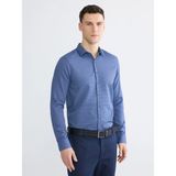 Lc Waikiki Yeni Sezon Slim Fit Desenli Armürlü Erkek Gömlek - Lacivert
