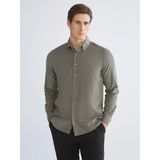 Lc Waikiki Yeni Sezon Slim Fit Kadife Erkek Gömlek - Haki