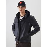 Lc Waikiki Yeni Sezon Slim Fit Kapüşonlu Erkek Deri Görünümlü Ceket - Siyah - 2XL