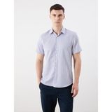 Lc Waikiki Yeni Sezon Slim Fit Kısa Kollu Çizgili Erkek Gömlek - Lacivert