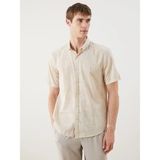 Lc Waikiki Yeni Sezon Slim Fit Kısa Kollu Desenli Poplin Erkek Gömlek - Ekru - XL