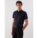 Lc Waikiki Yeni Sezon Slim Fit Kısa Kollu Gabardin Erkek Gömlek - 2XL - Siyah
