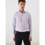 Lc Waikiki Yeni Sezon Slim Fit Uzun Kollu Armürlü Erkek Gömlek - 2XL - Mor