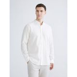 Lc Waikiki Yeni Sezon Slim Fit Uzun Kollu Armürlü Erkek Gömlek - Beyaz
