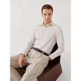 Lc Waikiki Yeni Sezon Slim Fit Uzun Kollu Armurlu Erkek Gomlek - S50980Z8 - Bej