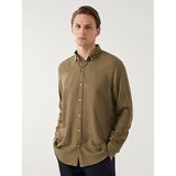 Lc Waikiki Yeni Sezon Slim Fit Uzun Kollu Armurlu Erkek Gomlek - S55717Z8 - Yeşil - 2XL
