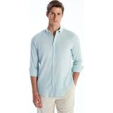 Lc Waikiki Yeni Sezon Slim Fit Uzun Kollu Armürlü Erkek Gömlek - Turkuaz - 2XL