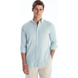 Lc Waikiki Yeni Sezon Slim Fit Uzun Kollu Armürlü Erkek Gömlek - Turkuaz - XL