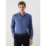 Lc Waikiki Yeni Sezon Slim Fit Uzun Kollu Armürlü Erkek Gömlek - XL - Lacivert