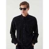 Lc Waikiki Yeni Sezon Slim Fit Uzun Kollu Armürlü Erkek Gömlek - XL - Siyah