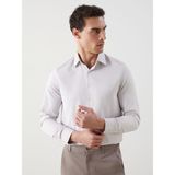 Lc Waikiki Yeni Sezon Slim Fit Uzun Kollu Çizgili Armürlü Erkek Gömlek - 2XL - Bej