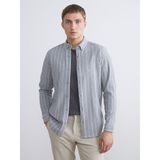 Lc Waikiki Yeni Sezon Slim Fit Uzun Kollu Çizgili Erkek Gömlek - 2XL - Gri