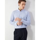 Lc Waikiki Yeni Sezon Slim Fit Uzun Kollu Çizgili Erkek Gömlek - 2XL - Mavi