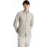 Lc Waikiki Yeni Sezon Slim Fit Uzun Kollu Çizgili Erkek Gömlek - 3XL - Bej