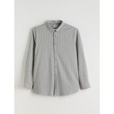 Lc Waikiki Yeni Sezon Slim Fit Uzun Kollu Çizgili Erkek Gömlek - 3XL - Gri