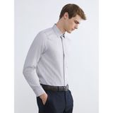Lc Waikiki Yeni Sezon Slim Fit Uzun Kollu Çizgili Erkek Gömlek - Antrasit