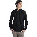 Lc Waikiki Yeni Sezon Slim Fit Uzun Kollu Cizgili Erkek Gomlek - S55732Z8 - Siyah