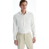 Lc Waikiki Yeni Sezon Slim Fit Uzun Kollu Çizgili Erkek Gömlek - XL - Beyaz