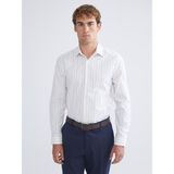 Lc Waikiki Yeni Sezon Slim Fit Uzun Kollu Çizgili Erkek Gömlek - XS - Bej