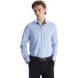 Lc Waikiki Yeni Sezon Slim Fit Uzun Kollu Çizgili Oxford Erkek Gömlek - XL - Mavi