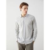 Lc Waikiki Yeni Sezon Slim Fit Uzun Kollu Çizgili Poplin Erkek Gömlek - 3XL - Yeşil