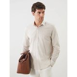 Lc Waikiki Yeni Sezon Slim Fit Uzun Kollu Çizgili Poplin Erkek Gömlek - Bej - 2XL