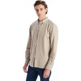 Lc Waikiki Yeni Sezon Slim Fit Uzun Kollu Erkek Gömlek - 2XL - Bej