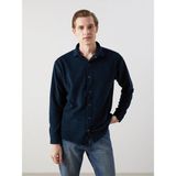 Lc Waikiki Yeni Sezon Slim Fit Uzun Kollu Kadife Erkek Gömlek - Lacivert - 2XL