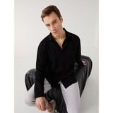 Lc Waikiki Yeni Sezon Slim Fit Uzun Kollu Keten Karisimli Erkek Gomlek - S55711Z8 - Siyah