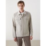 Lc Waikiki Yeni Sezon Standart Kalıp Gömlek Yaka Erkek Mont - Bej - 3XL