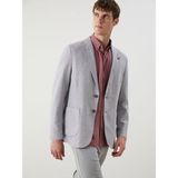 Lc Waikiki Yeni Sezon Standart Kalıp Keten Görünümlü Erkek Blazer Ceket - Gri - 52