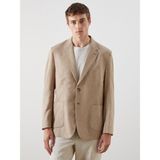 Lc Waikiki Yeni Sezon Standart Kalıp Keten Görünümlü Erkek Blazer Ceket - Kahverengi - 52