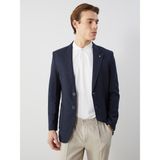 Lc Waikiki Yeni Sezon Standart Kalıp Keten Görünümlü Erkek Blazer Ceket - Lacivert - 48