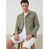 Lc Waikiki Yeni Sezon Standart Kalıp Keten Karışımlı Erkek Blazer Ceket - 48 - Haki