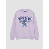 Lc Waikiki Yeni Sezon Stitch Baskılı Kız Çocuk Kalın Sweatshirt - Lila - 12 - 13 Yaş