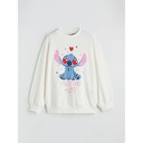 Lc Waikiki Yeni Sezon Stitch Baskılı Kız Çocuk Sweatshirt - Ekru - 12 - 13 Yaş