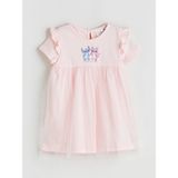 Lc Waikiki Yeni Sezon Stitch ve Angel Baskılı Kız Bebek Elbise - Pembe - 12 - 18 Ay