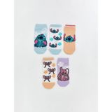 Lc Waikiki Yeni Sezon Stitch ve Angel Desenli Kız Çocuk Patik Çorap 5'li - 27 - 29 - Açık Mavi