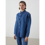Lc Waikiki Yeni Sezon Taşlı Kadın Jean Gömlek - 38 - Indigo