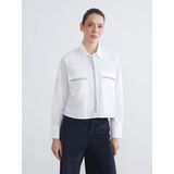Lc Waikiki Yeni Sezon Taşlı Oversize Kadın Gömlek - 46 - Beyaz