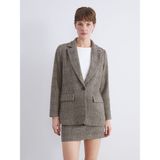 Lc Waikiki Yeni Sezon V Yaka Ekose Kadın Kaşe Blazer Ceket - Kahverengi