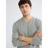Lc Waikiki Yeni Sezon V Yaka Erkek Triko Kazak - Gri - 3XL