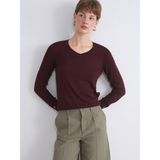 Lc Waikiki Yeni Sezon V Yaka Kadın Triko Kazak - Bordo - 3XL