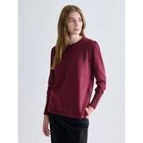 Lc Waikiki Yeni Sezon V Yaka Kadın Triko Kazak - Bordo - 4XL