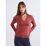 Lc Waikiki Yeni Sezon V Yaka Kadın Triko Kazak - Kahverengi - 2XL