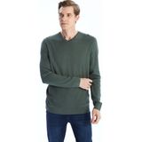 Lc Waikiki Yeni Sezon V Yaka Uzun Kollu Erkek Triko Kazak - Yeşil - XL