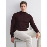 Lc Waikiki Yeni Sezon Yarım Balıkçı Yaka Erkek Triko Kazak - Bordo - 3XL